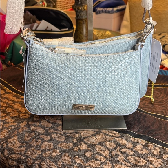 kate spade Handbags - Kate Spade Sparkling Light Blue Clutch